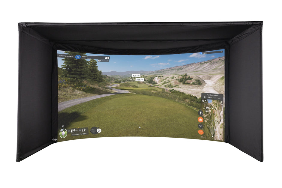 Carl’s Place Curved Golf Simulator Enclosure Kit with Impact Screen