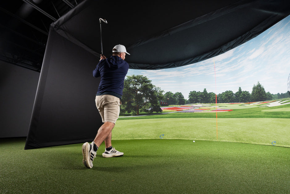 Carl’s Place Curved Golf Simulator Enclosure Kit with Impact Screen