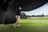 Carl’s Place Curved Golf Simulator Enclosure Kit with Impact Screen